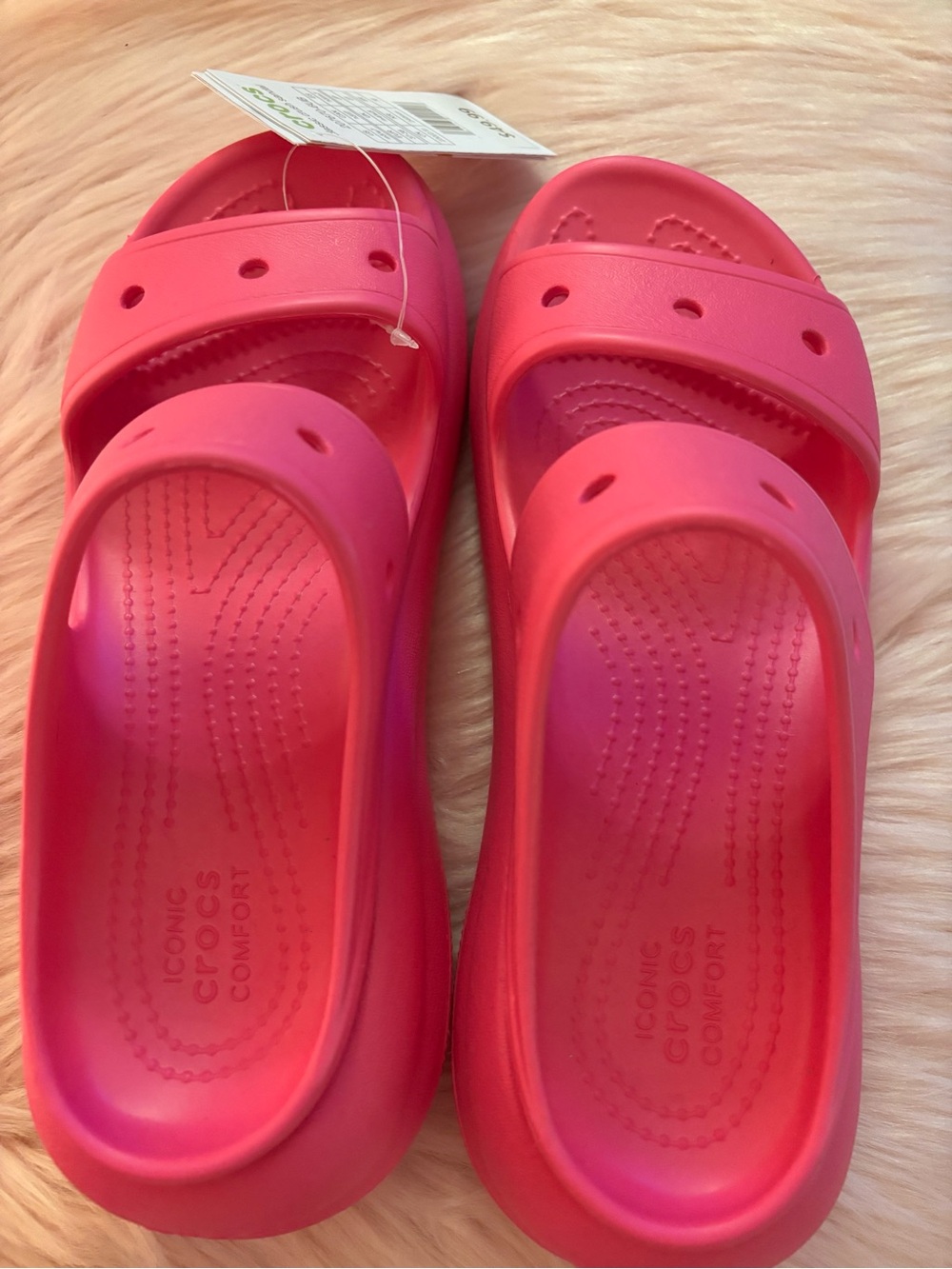 CROCS Women's Vibrant Pink Slide Sandals